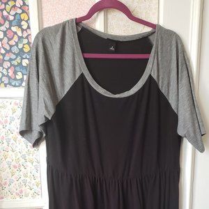 Torrid Grey and Black Raglan Sleeve Skater Dress